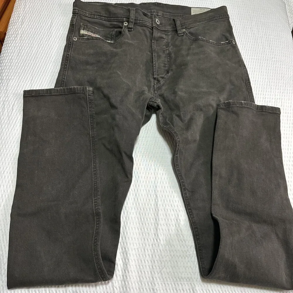 Diesel Tepphar Slim Carrot Jeans Mens Size 30 Gray Stretch Denim Pants